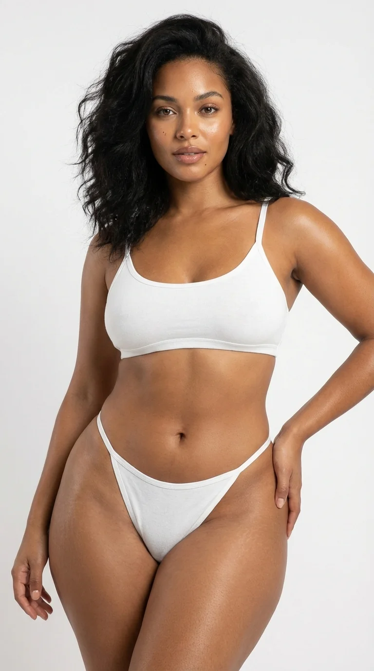 LunaIntim İz Yapmayan Beyaz G-String İnce İpli ve Pamuklu Görünmez Tanga - Ön Görünüm